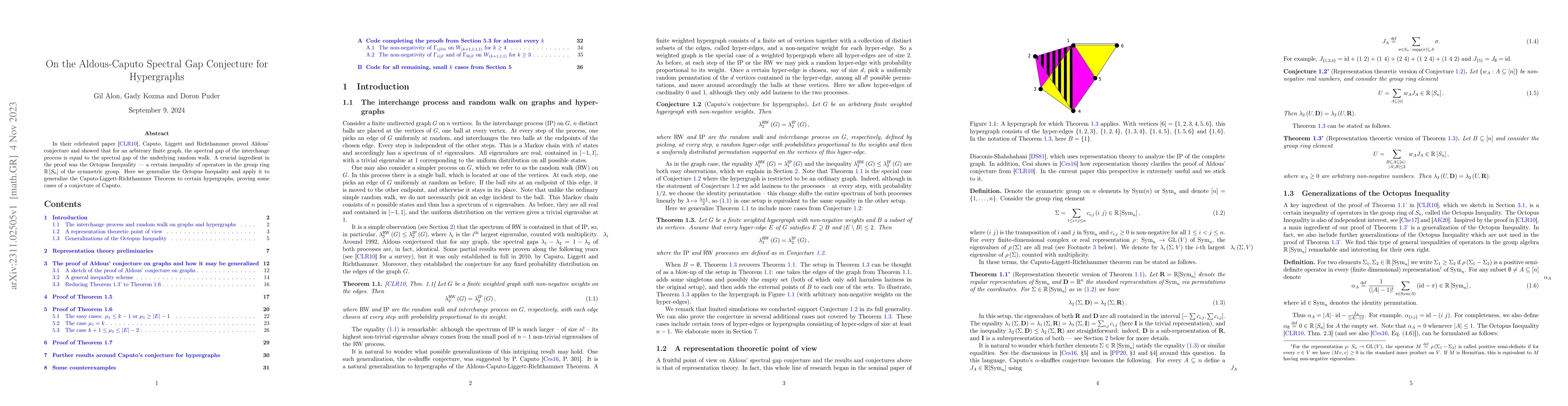 Thumbnail for On the Aldous-Caputo Spectral Gap Conjecture for Hypergraphs