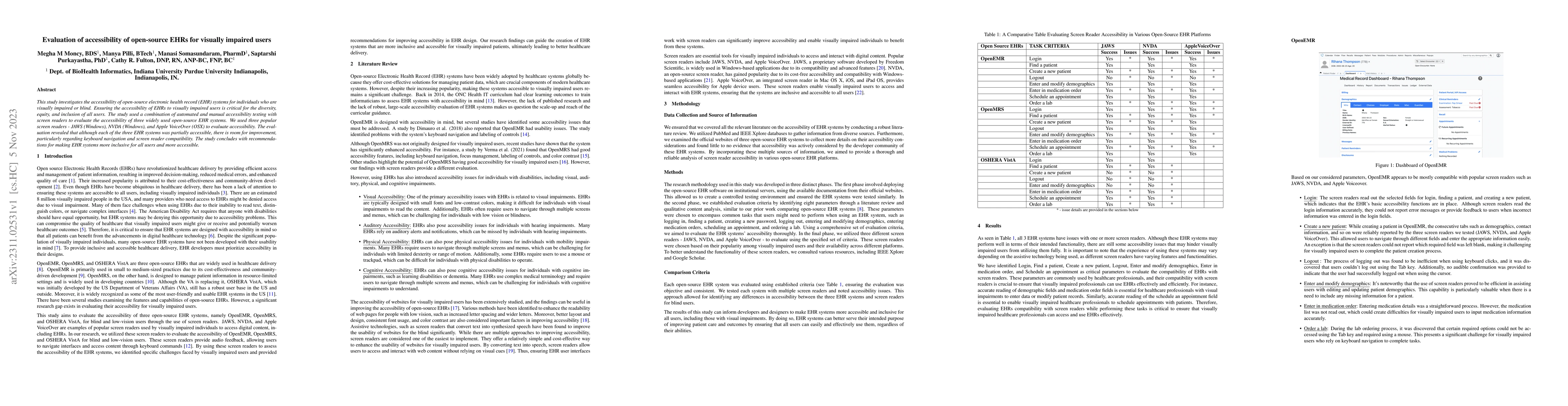 Thumbnail for Evaluation of accessibility of open-source EHRs for visually impaired
  users