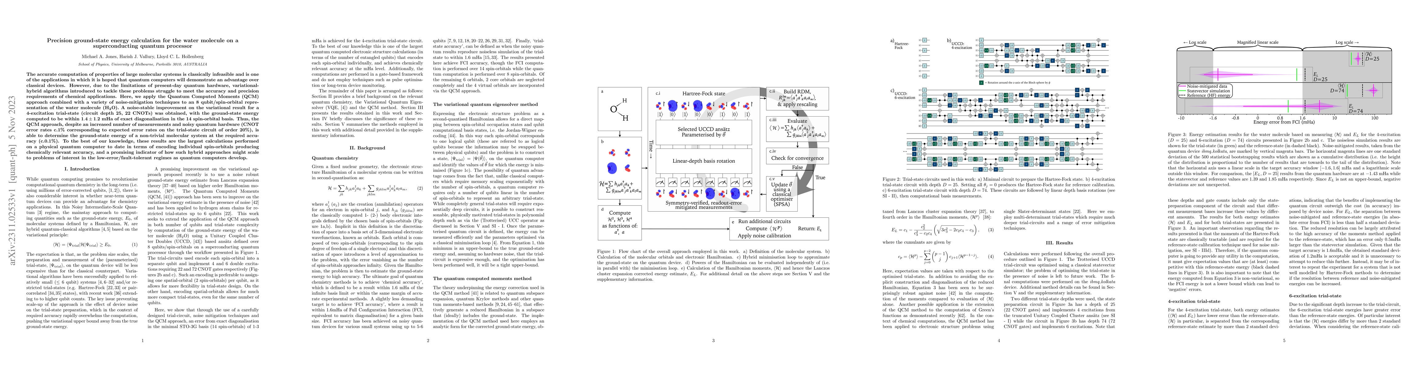Thumbnail for Precision ground-state energy calculation for the water molecule on a
  superconducting quantum processor