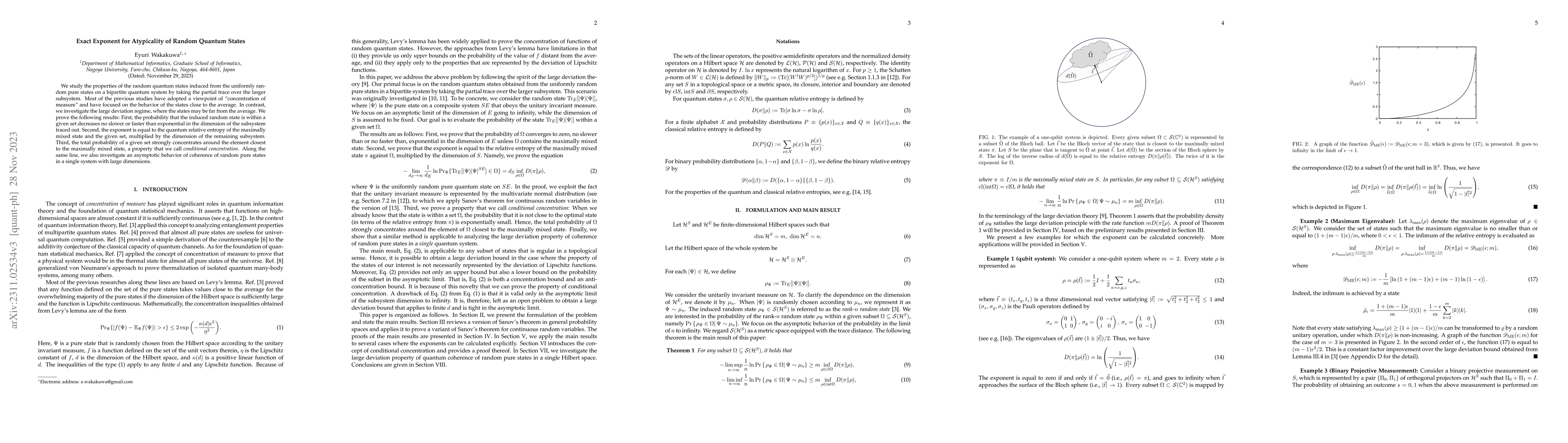 Thumbnail for Exact Exponent for Atypicality of Random Quantum States