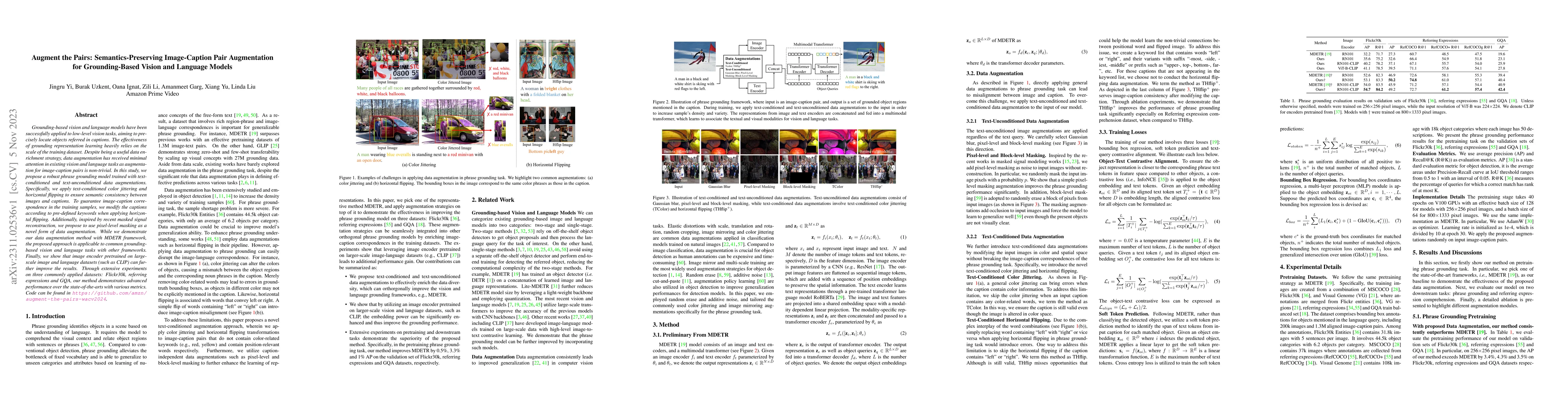 Thumbnail for Augment the Pairs: Semantics-Preserving Image-Caption Pair Augmentation
  for Grounding-Based Vision and Language Models