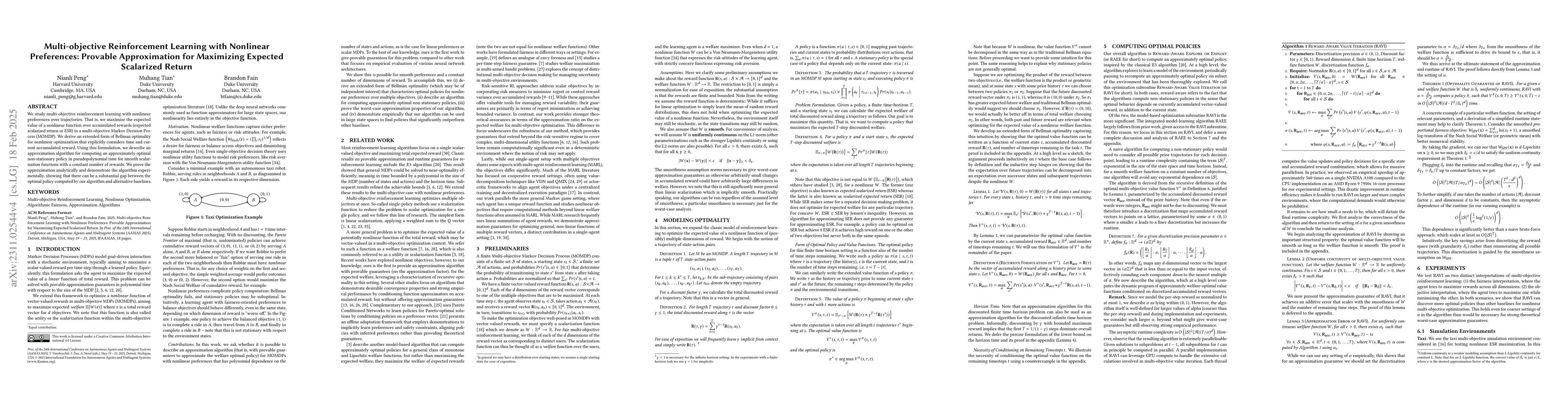Thumbnail for Nonlinear Multi-objective Reinforcement Learning with Provable
  Guarantees