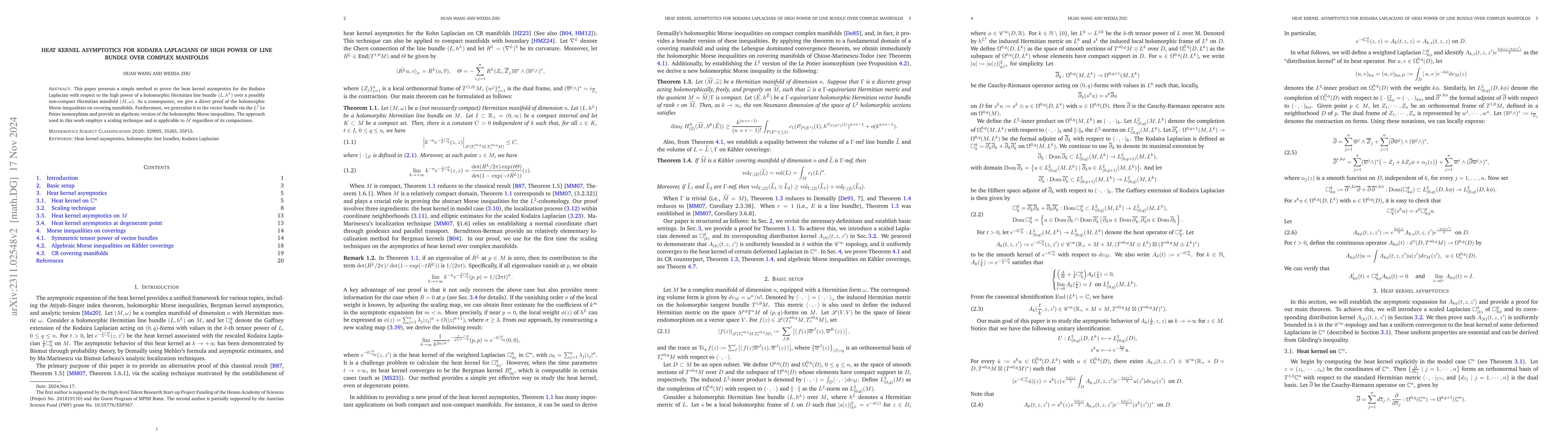 Thumbnail for Heat kernel asymptotics for Kodaira Laplacians of high power of line
  bundle over complex manifolds