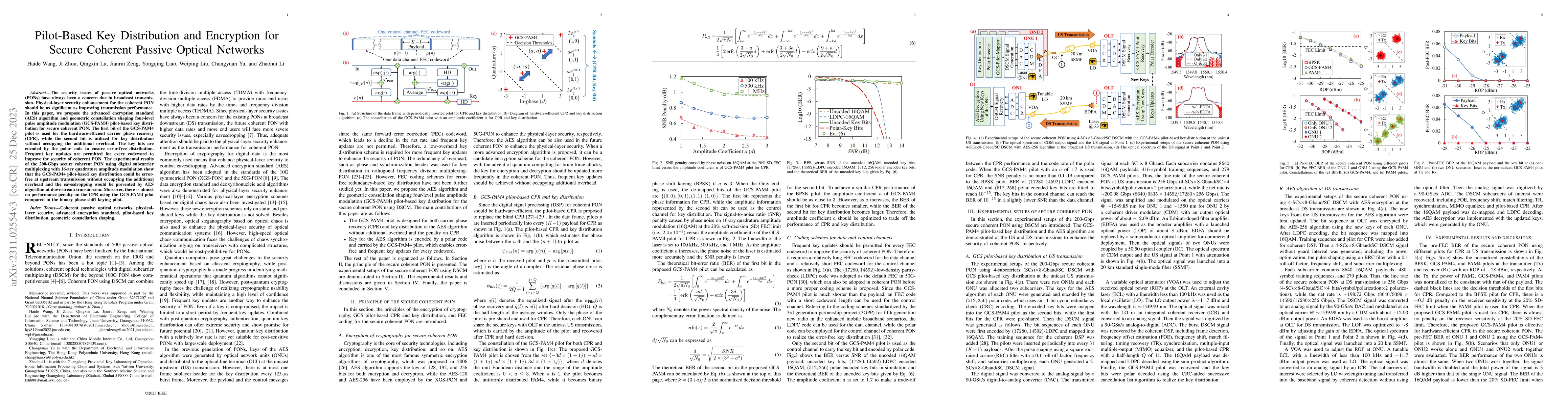 Thumbnail for Pilot-Based Key Distribution and Encryption for Secure Coherent Passive
  Optical Networks