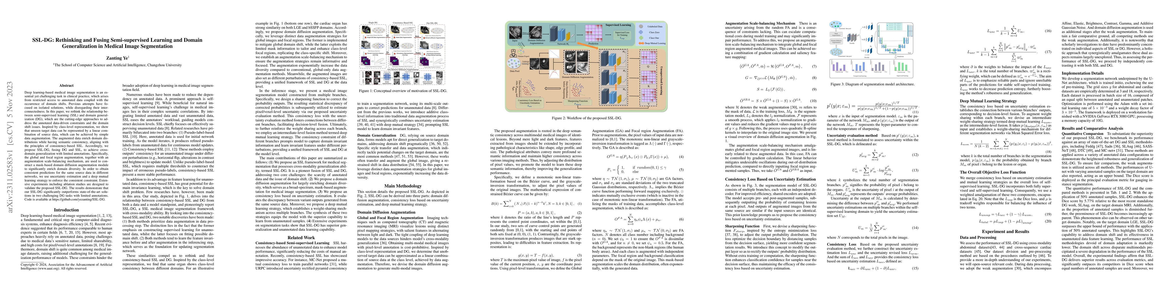 Thumbnail for SSL-DG: Rethinking and Fusing Semi-supervised Learning and Domain
  Generalization in Medical Image Segmentation
