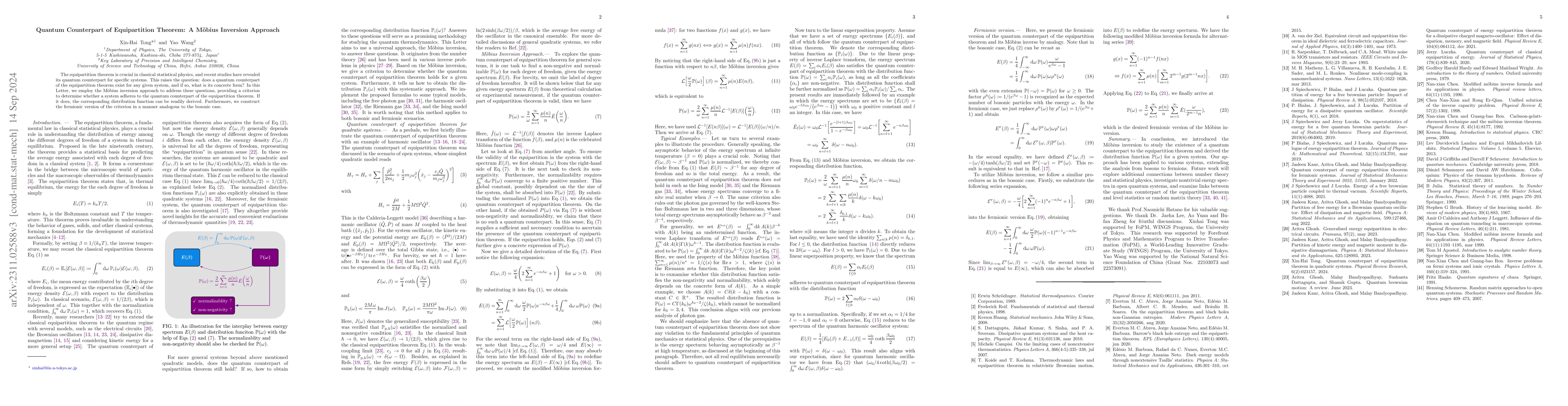 Thumbnail for On Quantum Equipartition Theorem for General Systems