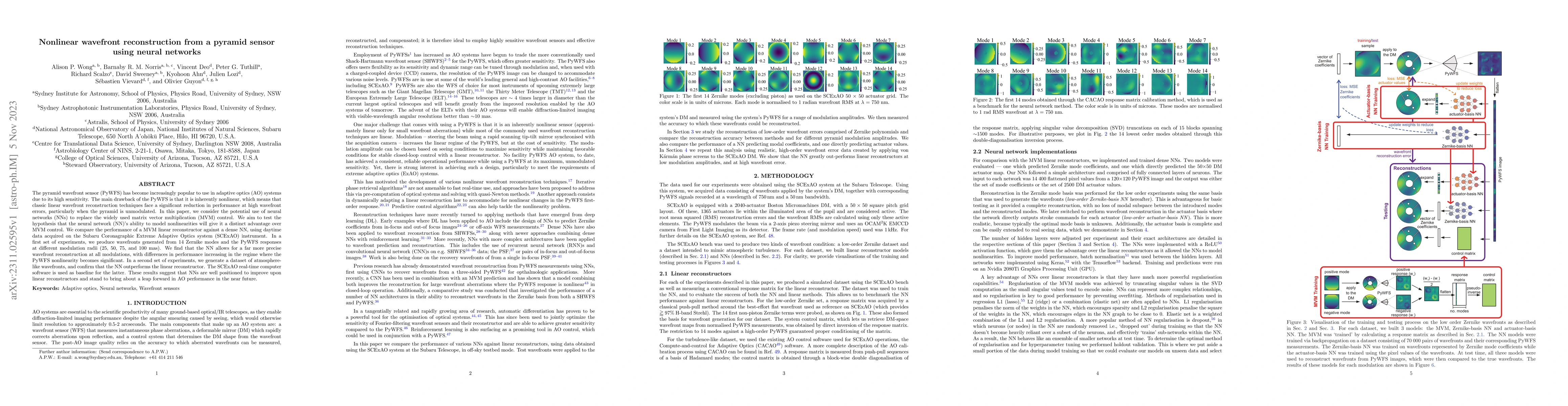 Thumbnail for Nonlinear wavefront reconstruction from a pyramid sensor using neural
  networks