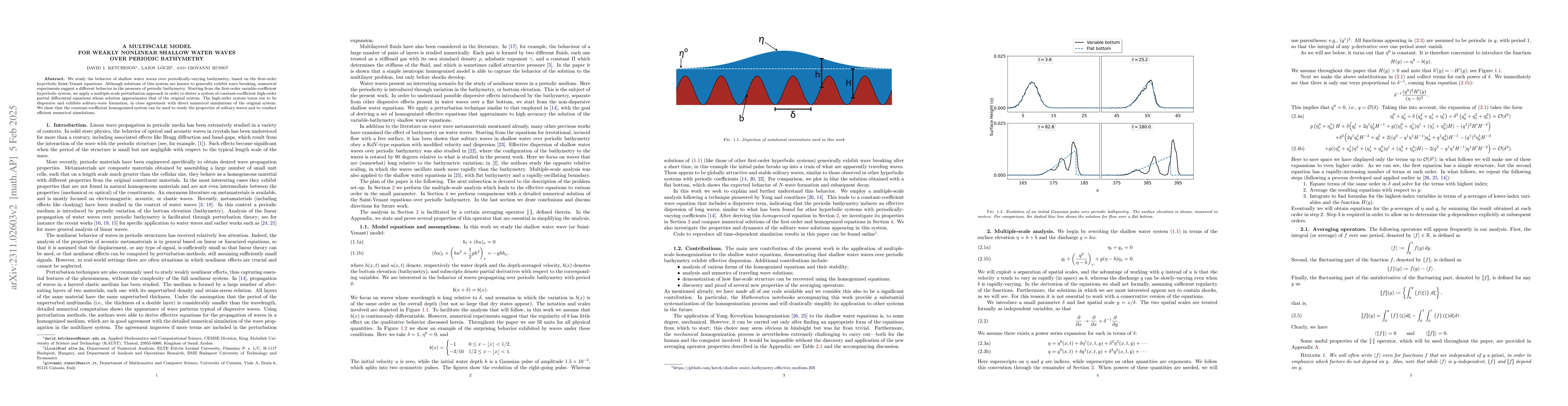 Thumbnail for A multiscale model for weakly nonlinear shallow water waves over
  periodic bathymetry