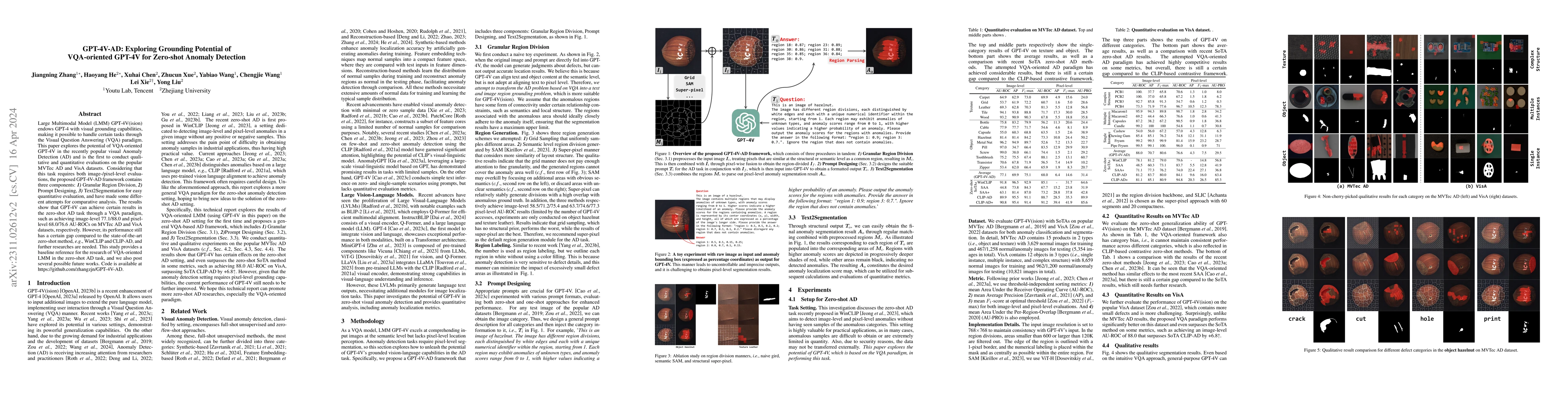 Thumbnail for GPT-4V-AD: Exploring Grounding Potential of VQA-oriented GPT-4V for
  Zero-shot Anomaly Detection