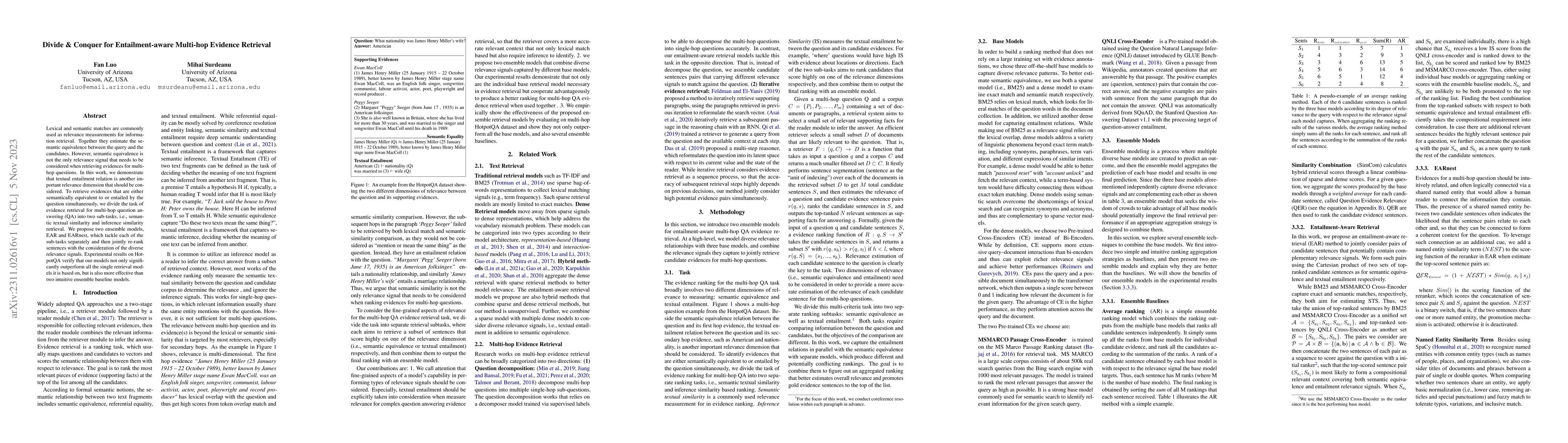 Thumbnail for Divide & Conquer for Entailment-aware Multi-hop Evidence Retrieval