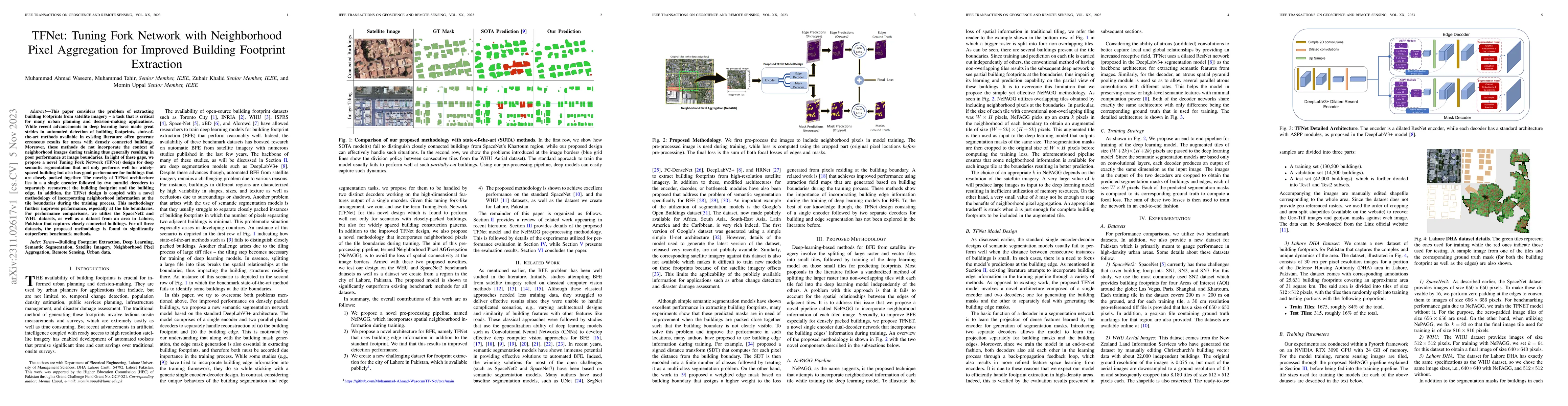 Thumbnail for TFNet: Tuning Fork Network with Neighborhood Pixel Aggregation for
  Improved Building Footprint Extraction