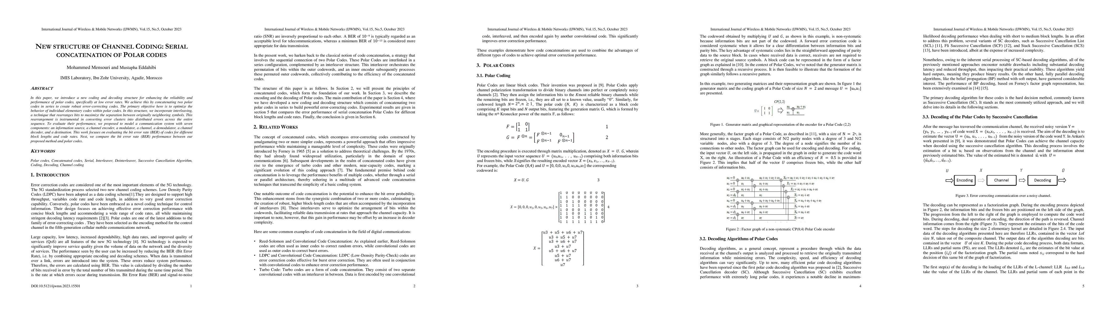 Thumbnail for New structure of channel coding: serial concatenation of Polar codes