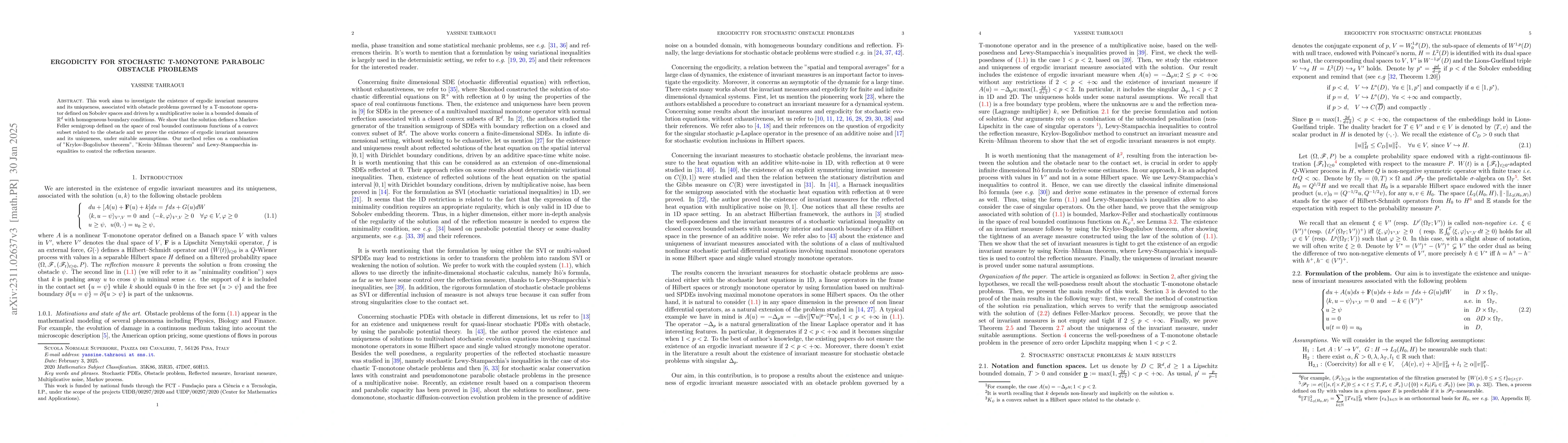 Thumbnail for Invariant measures for stochastic T-monotone parabolic obstacle problems