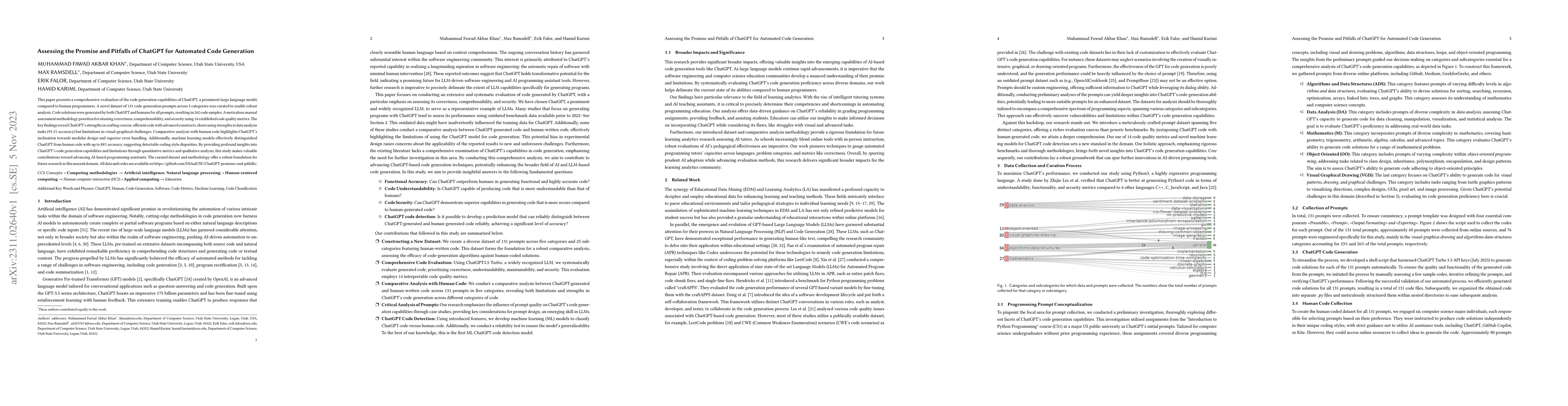 Thumbnail for Assessing the Promise and Pitfalls of ChatGPT for Automated Code
  Generation
