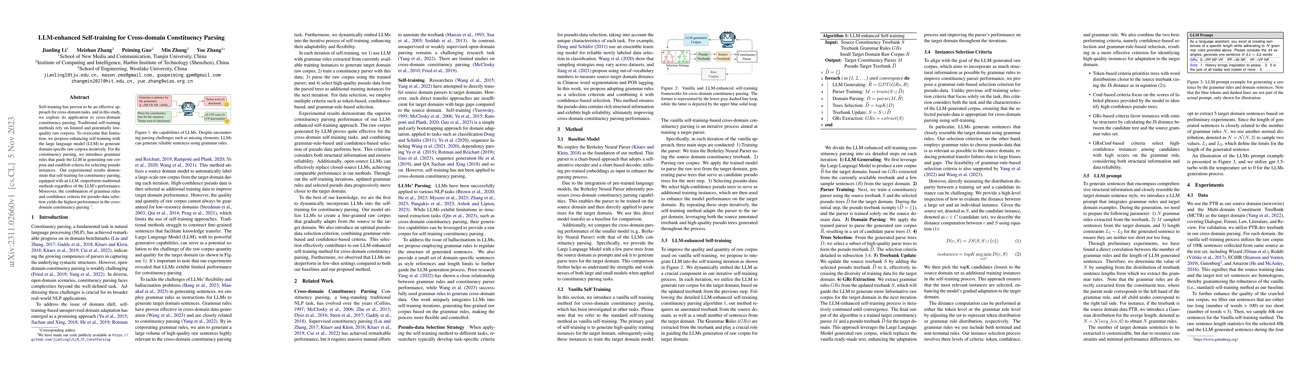 Thumbnail for LLM-enhanced Self-training for Cross-domain Constituency Parsing