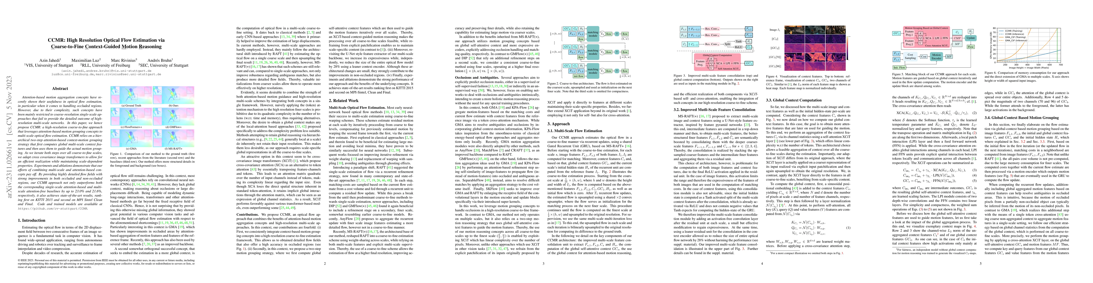 Thumbnail for CCMR: High Resolution Optical Flow Estimation via Coarse-to-Fine
  Context-Guided Motion Reasoning