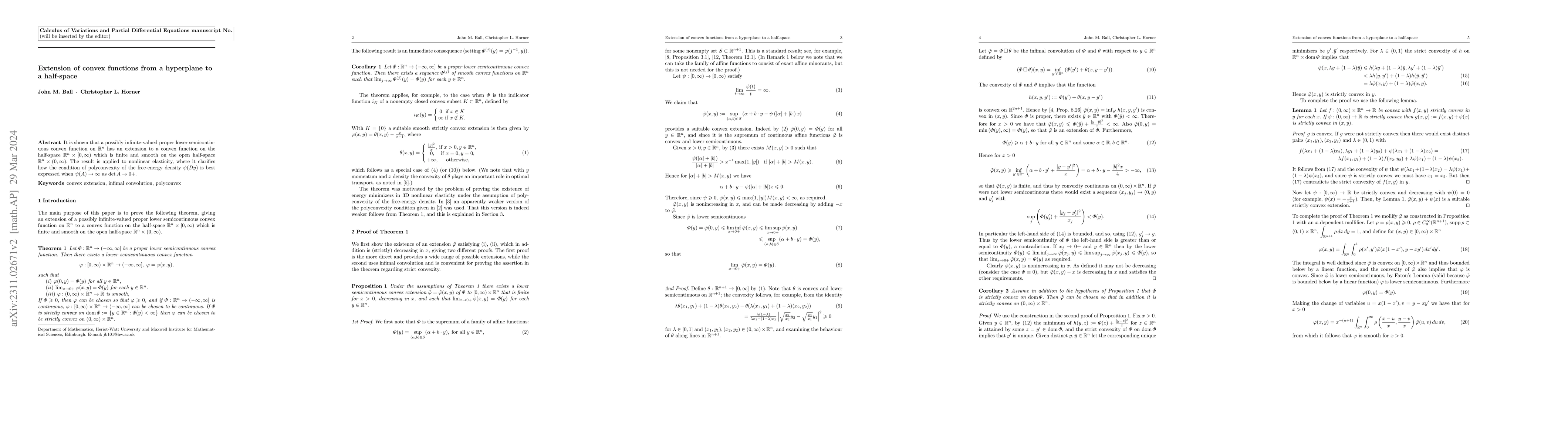 Thumbnail for Extension of convex functions from a hyperplane to a half-space