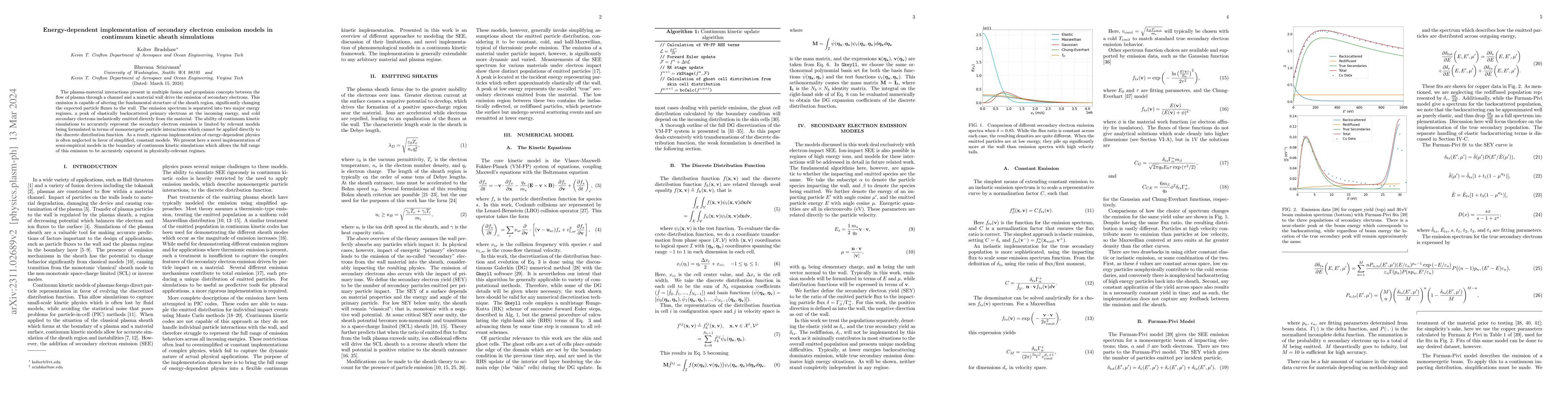 Thumbnail for Energy-dependent implementation of secondary electron emission models in
  continuum kinetic sheath simulations