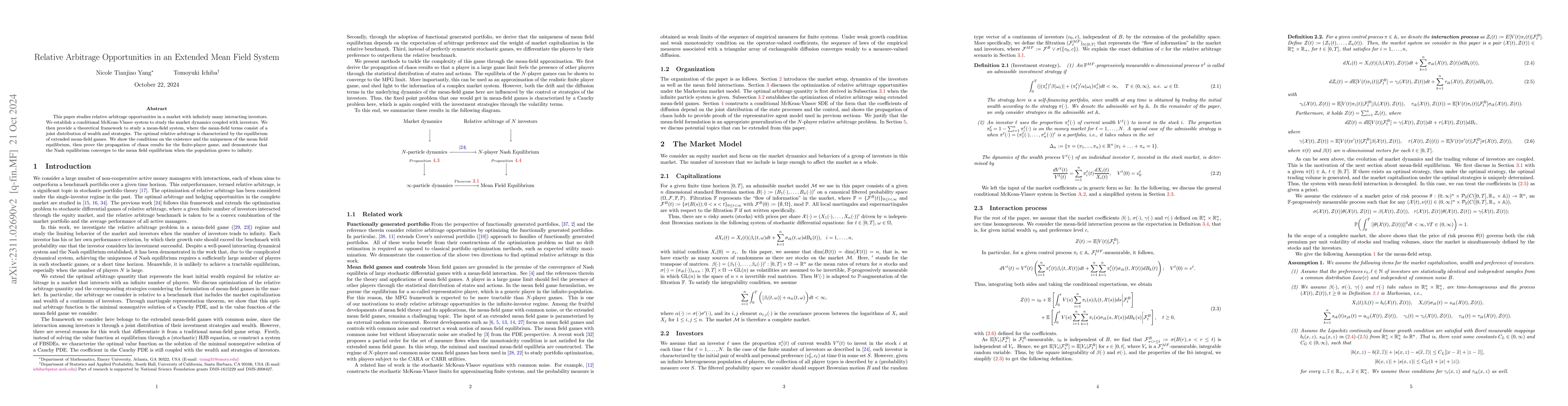 Thumbnail for Relative Arbitrage Opportunities in an Extended Mean Field System