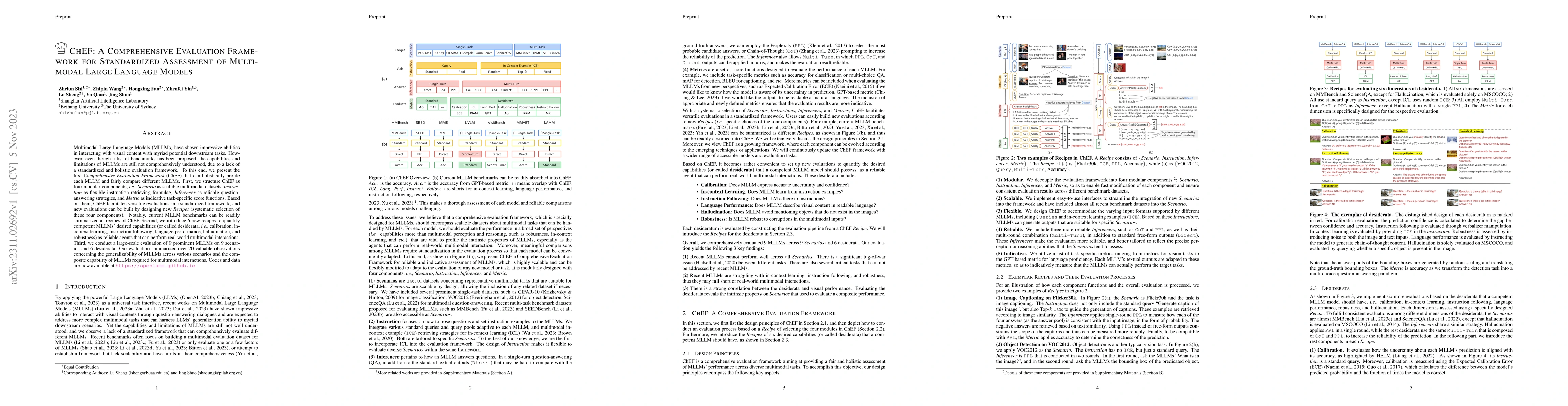 Thumbnail for ChEF: A Comprehensive Evaluation Framework for Standardized Assessment
  of Multimodal Large Language Models