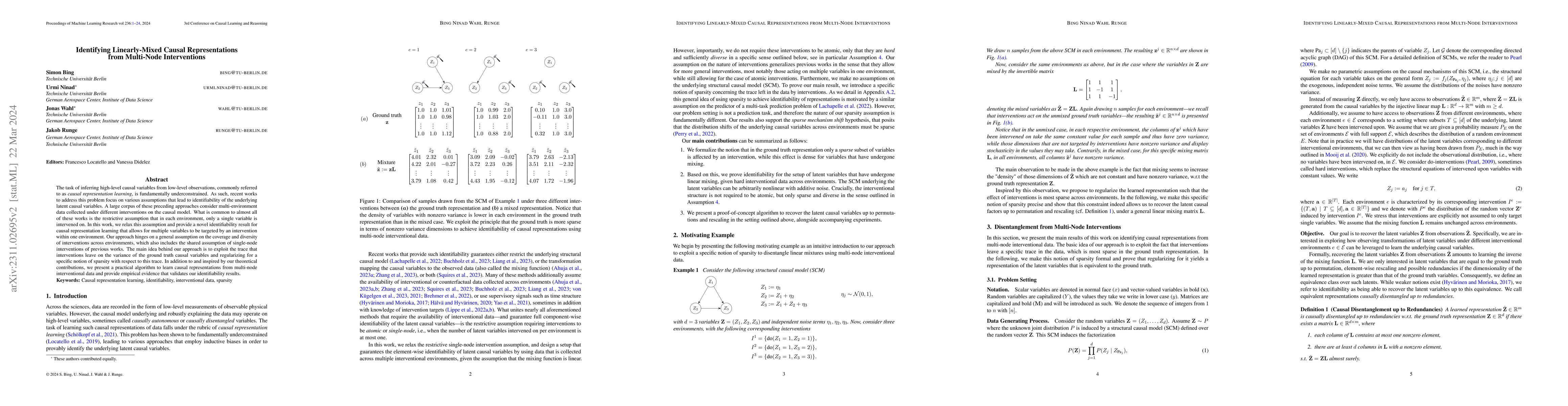 Thumbnail for Identifying Linearly-Mixed Causal Representations from Multi-Node
  Interventions