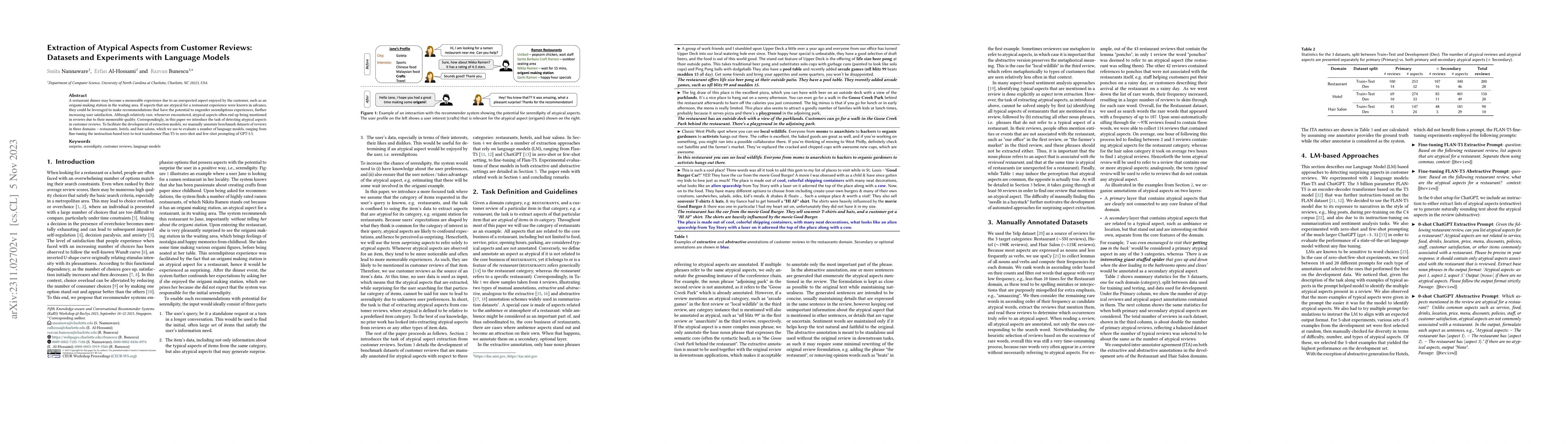 Thumbnail for Extraction of Atypical Aspects from Customer Reviews: Datasets and
  Experiments with Language Models