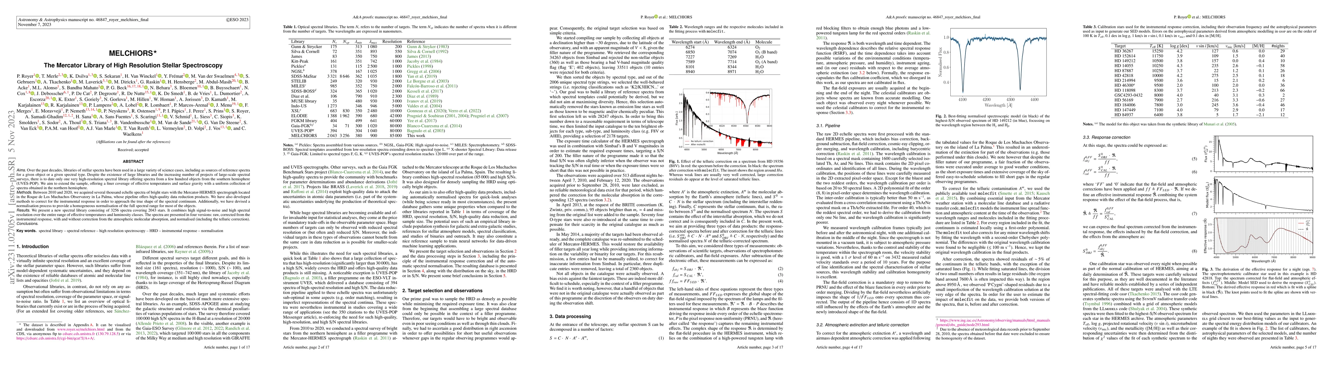 Thumbnail for MELCHIORS: The Mercator Library of High Resolution Stellar Spectroscopy
