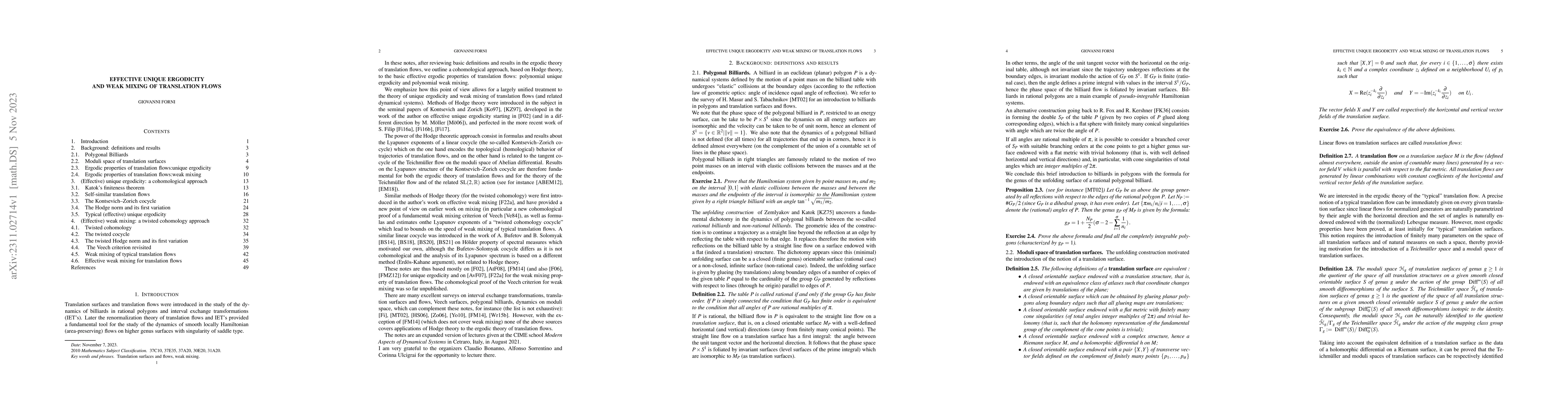 Thumbnail for Effective Unique Ergodicity and Weak Mixing of Translation Flows