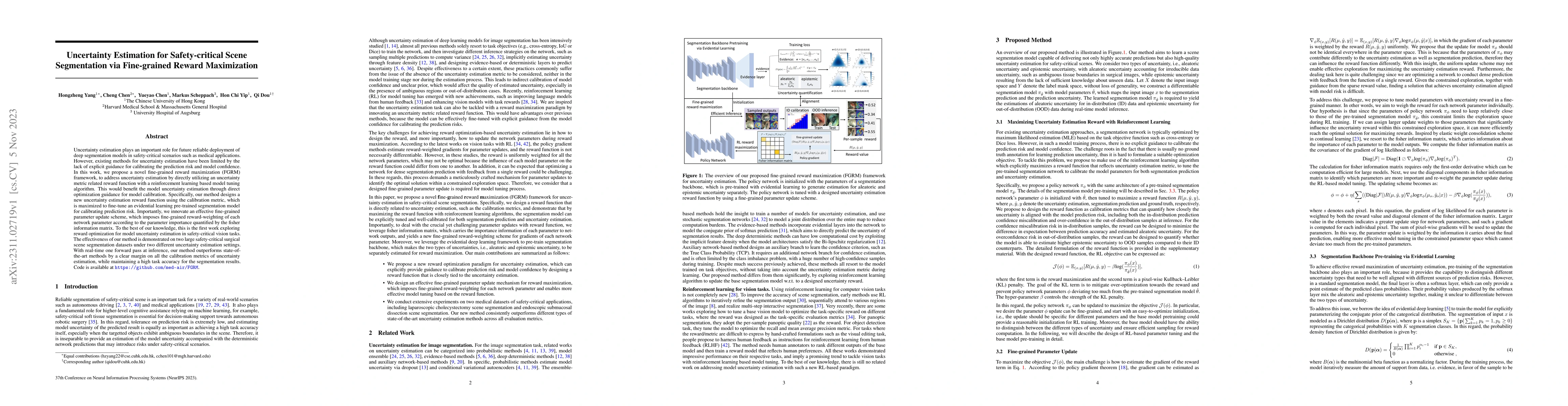 Thumbnail for Uncertainty Estimation for Safety-critical Scene Segmentation via
  Fine-grained Reward Maximization
