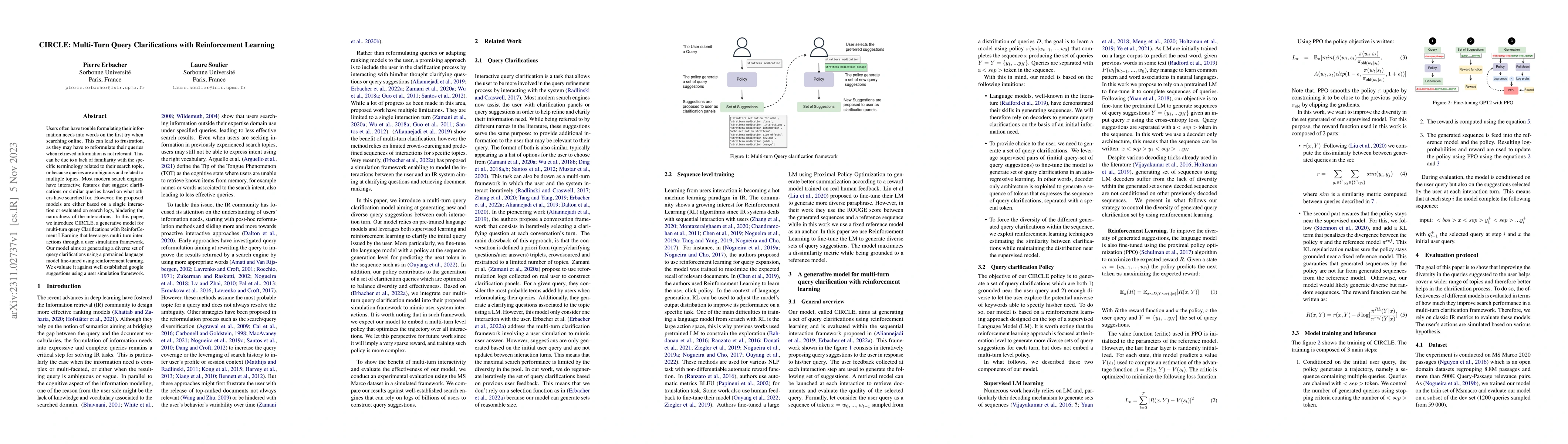 Thumbnail for CIRCLE: Multi-Turn Query Clarifications with Reinforcement Learning