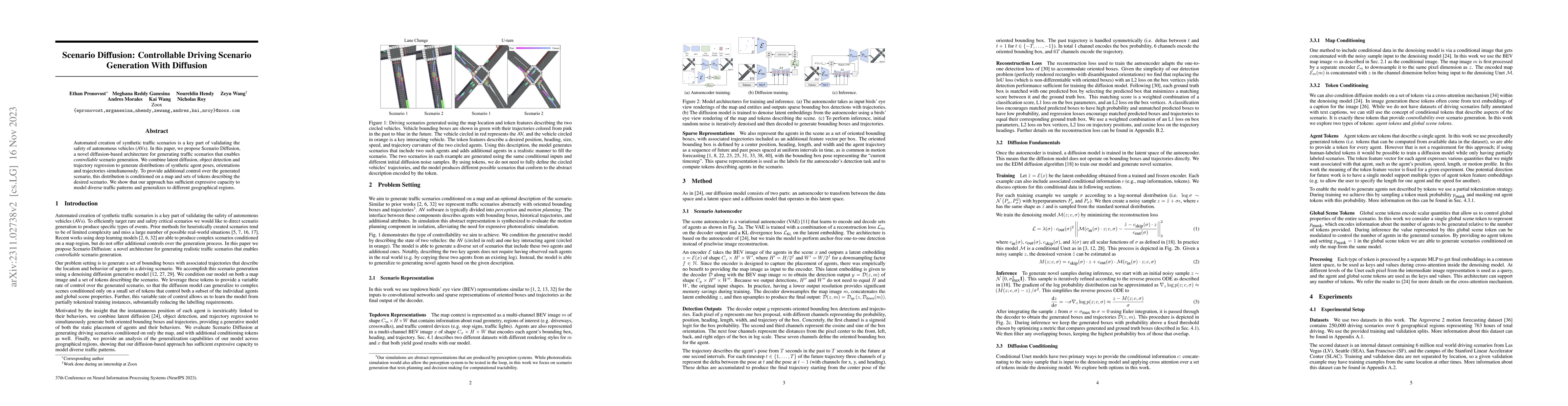 Thumbnail for Scenario Diffusion: Controllable Driving Scenario Generation With
  Diffusion
