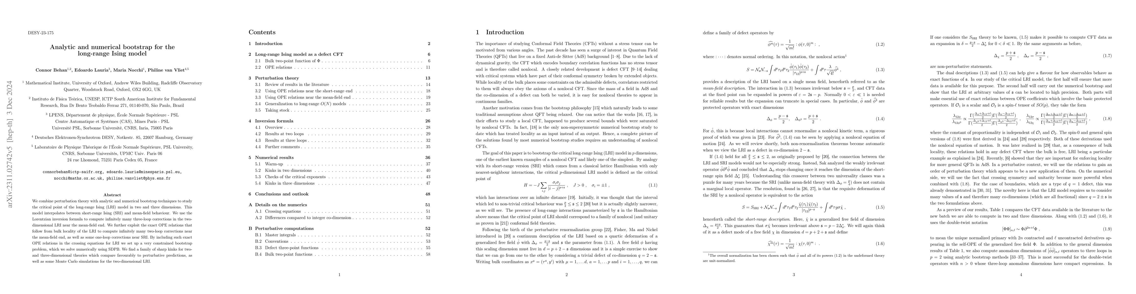 Thumbnail for Analytic and numerical bootstrap for the long-range Ising model