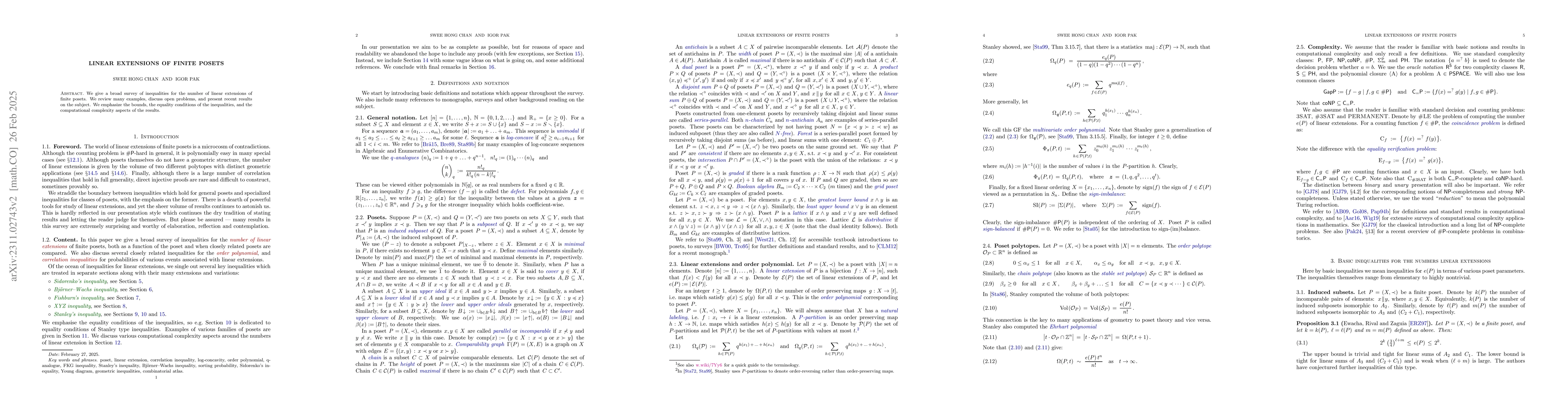 Thumbnail for Linear extensions of finite posets