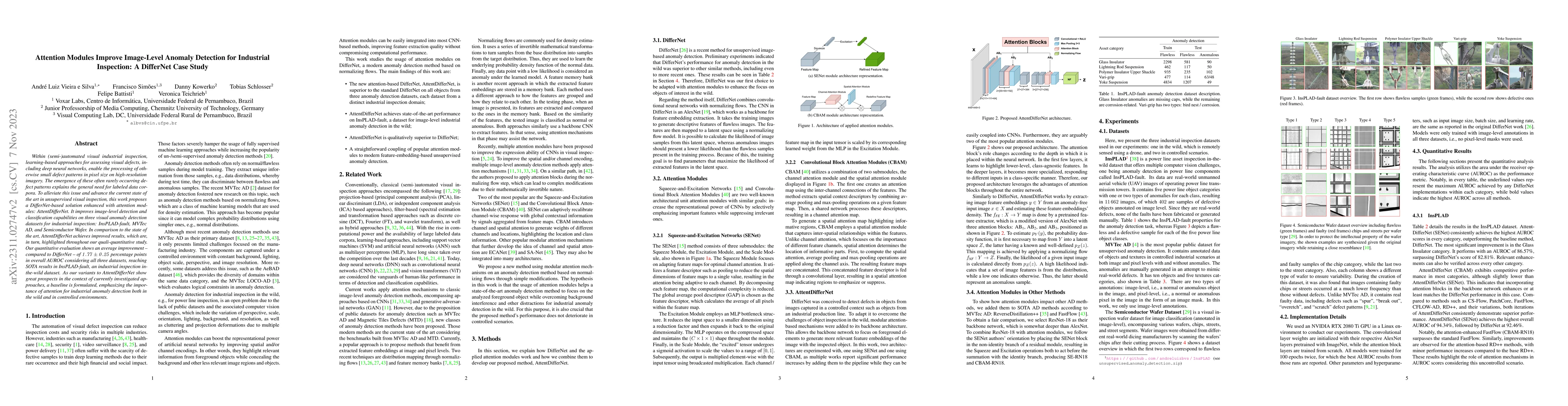 Thumbnail for Attention Modules Improve Image-Level Anomaly Detection for Industrial
  Inspection: A DifferNet Case Study