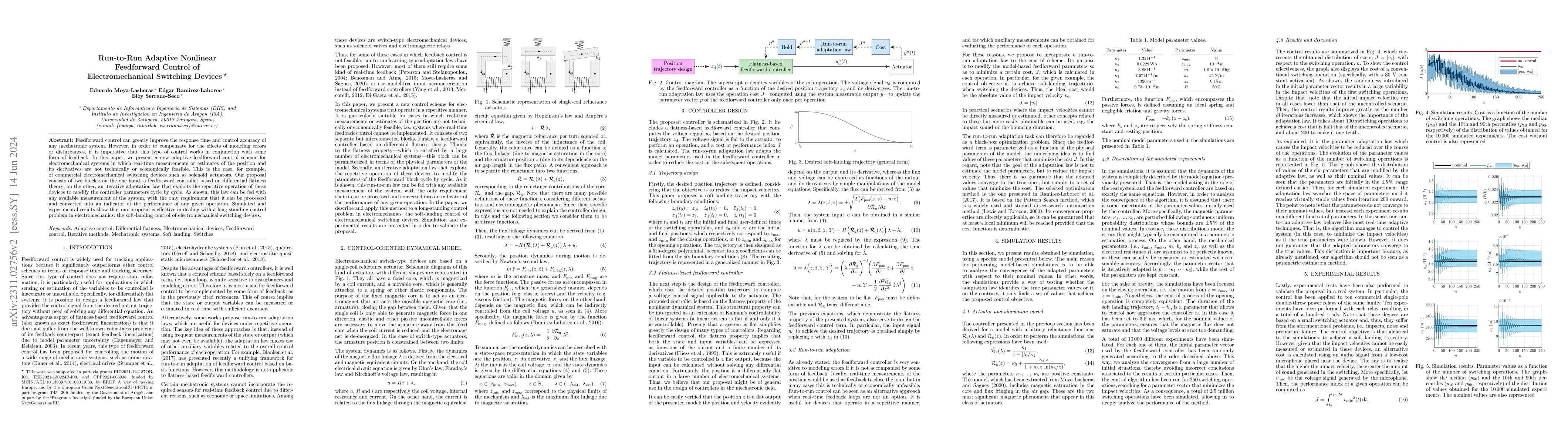Thumbnail for Run-to-Run Adaptive Nonlinear Feedforward Control of Electromechanical
  Switching Devices