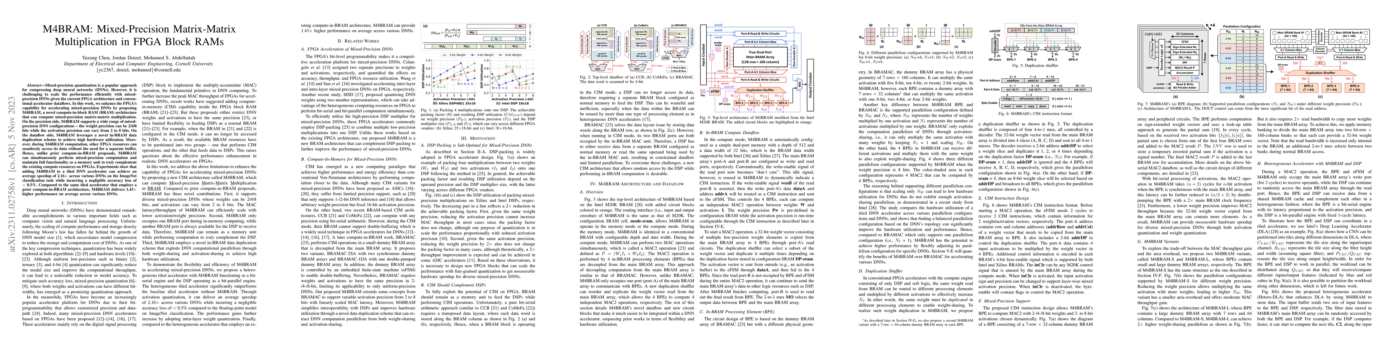 Thumbnail for M4BRAM: Mixed-Precision Matrix-Matrix Multiplication in FPGA Block RAMs