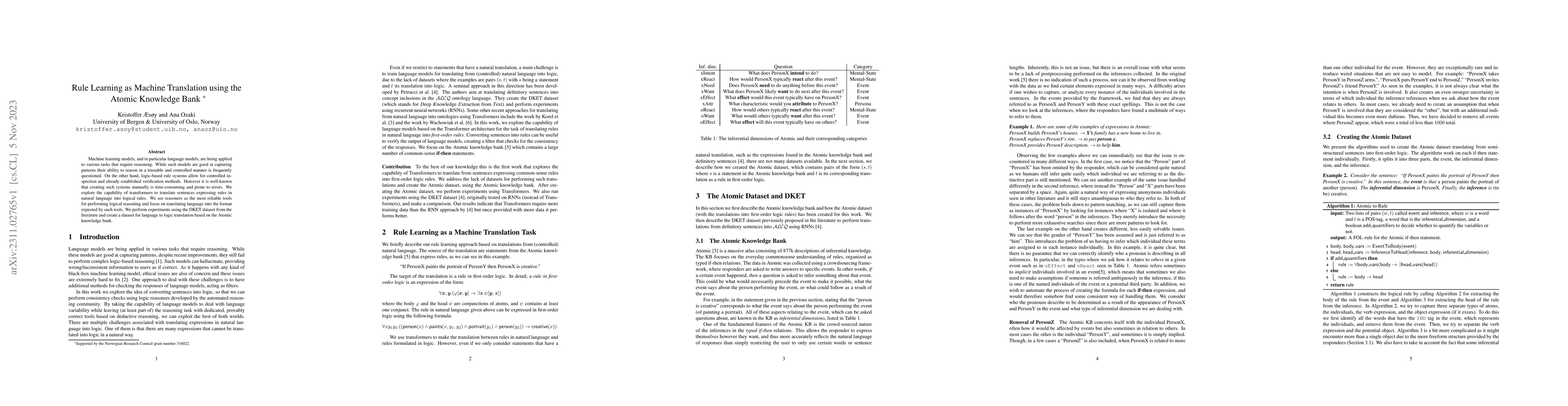 Thumbnail for Rule Learning as Machine Translation using the Atomic Knowledge Bank