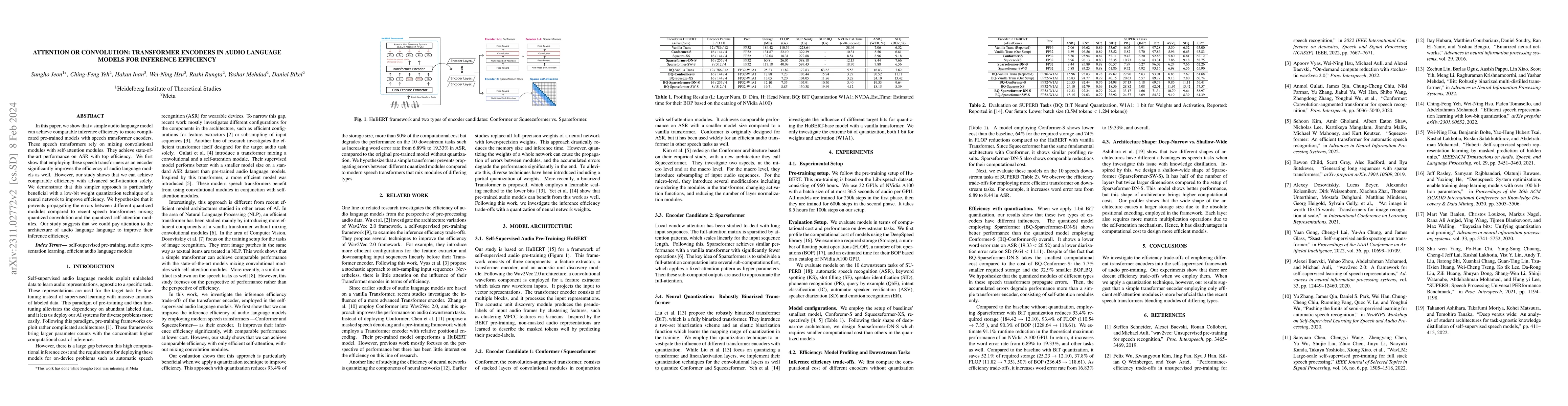 Thumbnail for Attention or Convolution: Transformer Encoders in Audio Language Models
  for Inference Efficiency