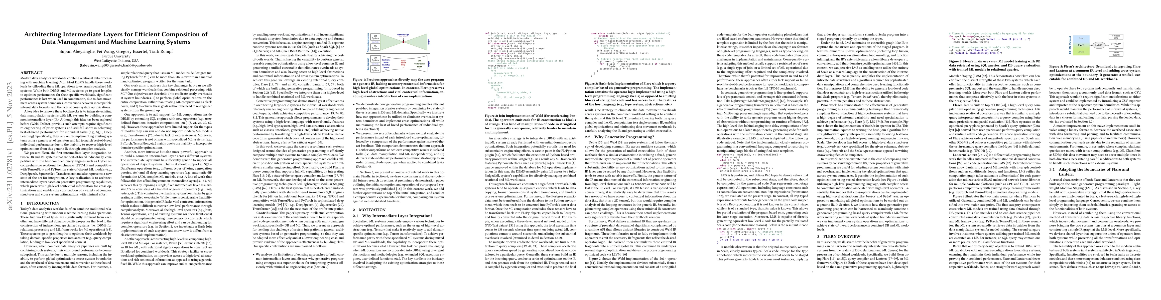 Thumbnail for Architecting Intermediate Layers for Efficient Composition of Data
  Management and Machine Learning Systems