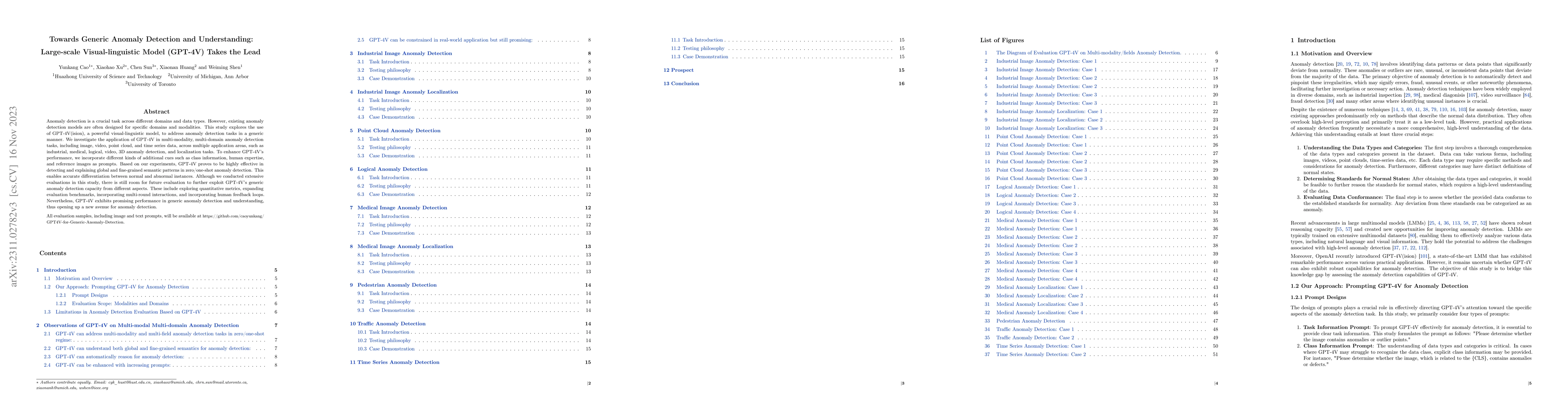 Thumbnail for Towards Generic Anomaly Detection and Understanding: Large-scale
  Visual-linguistic Model (GPT-4V) Takes the Lead