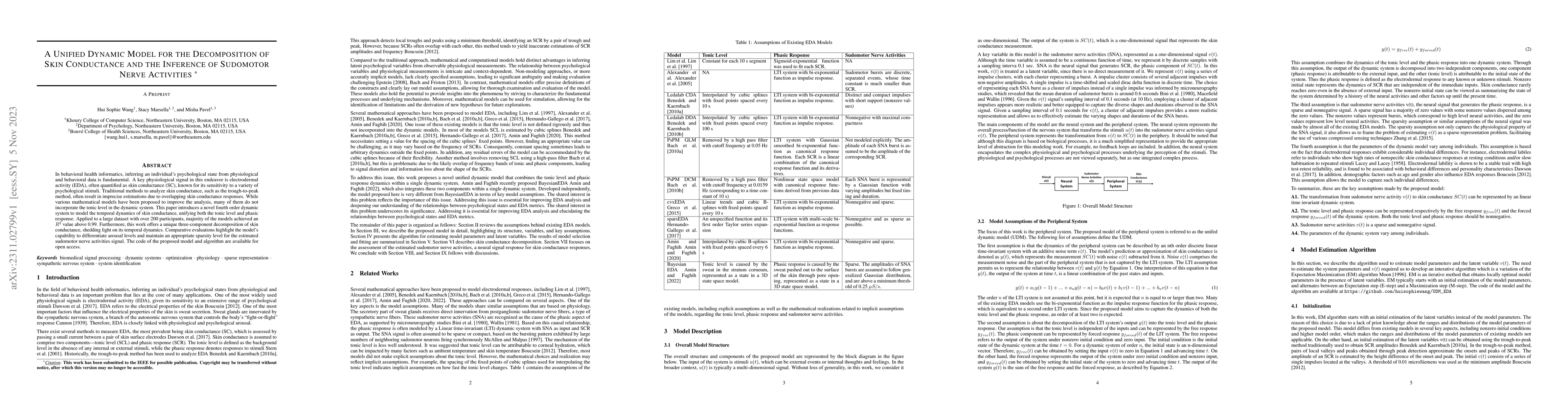 Thumbnail for A Unified Dynamic Model for the Decomposition of Skin Conductance and
  the Inference of Sudomotor Nerve Activities