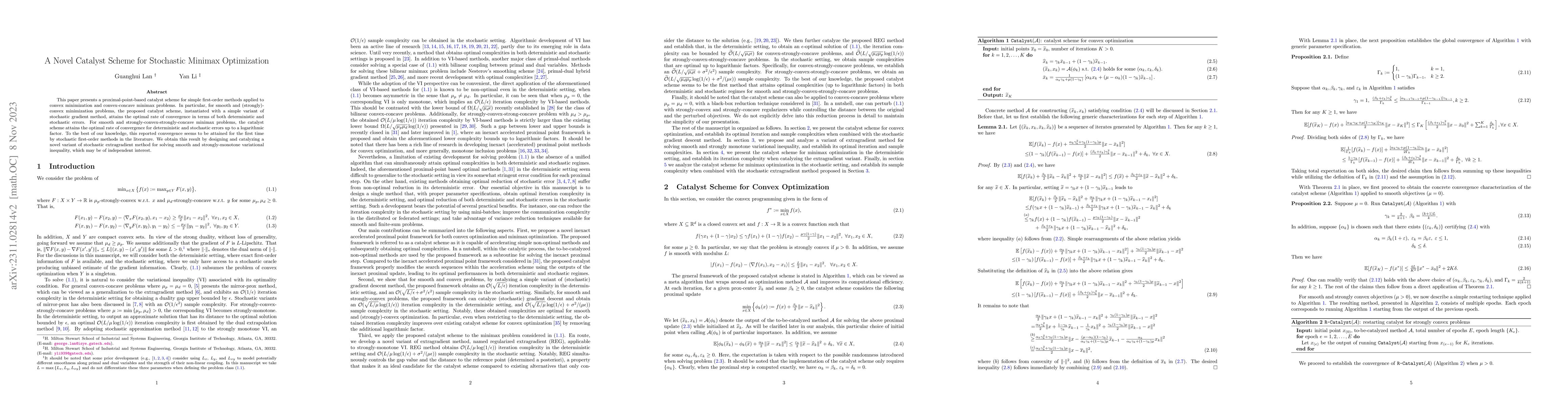 Thumbnail for A Novel Catalyst Scheme for Stochastic Minimax Optimization