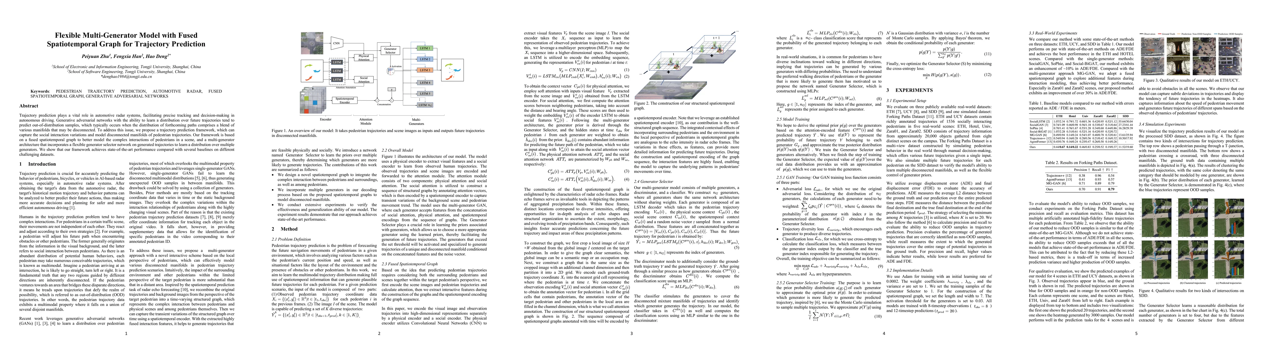 Thumbnail for Flexible Multi-Generator Model with Fused Spatiotemporal Graph for
  Trajectory Prediction