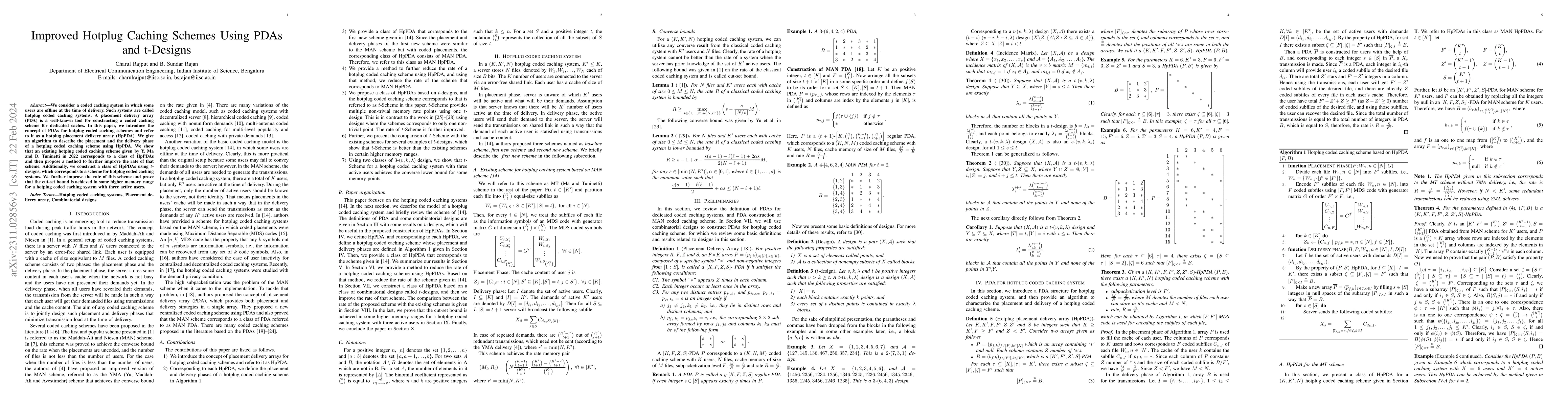 Thumbnail for Improved Hotplug Caching Schemes Using PDAs and t-Designs