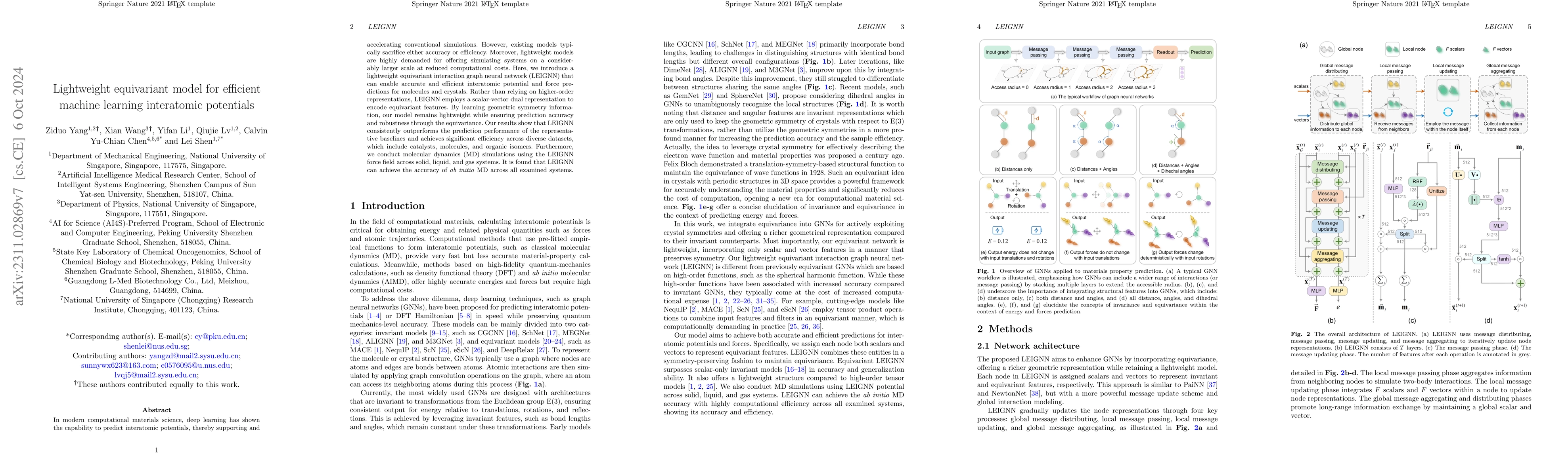 Thumbnail for Lightweight equivariant interaction graph neural network for accurate
  and efficient interatomic potential and force predictions