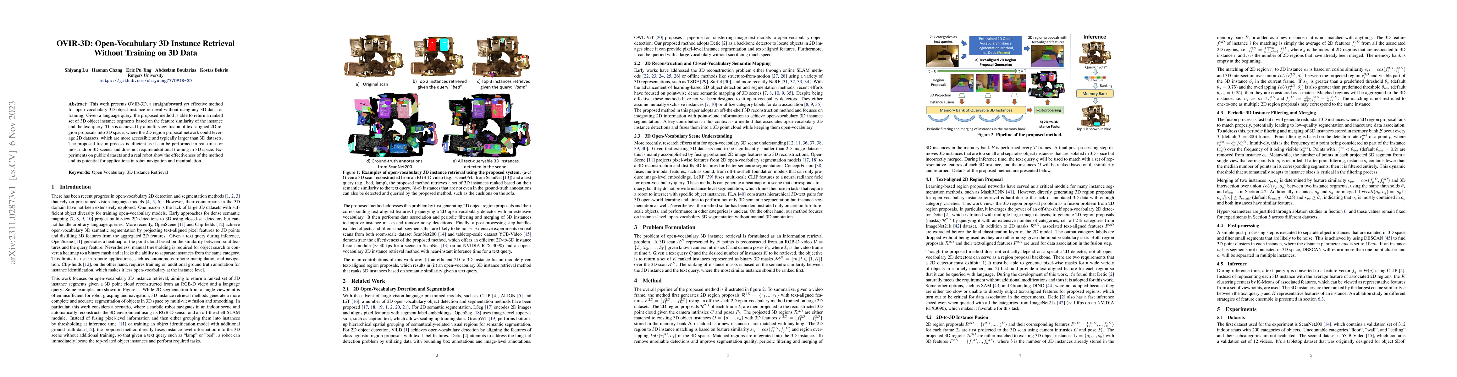 Thumbnail for OVIR-3D: Open-Vocabulary 3D Instance Retrieval Without Training on 3D
  Data