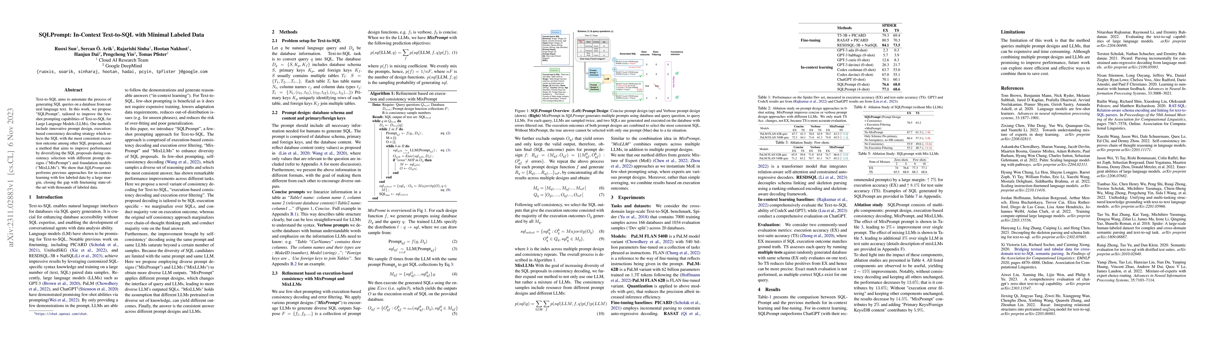 Thumbnail for SQLPrompt: In-Context Text-to-SQL with Minimal Labeled Data