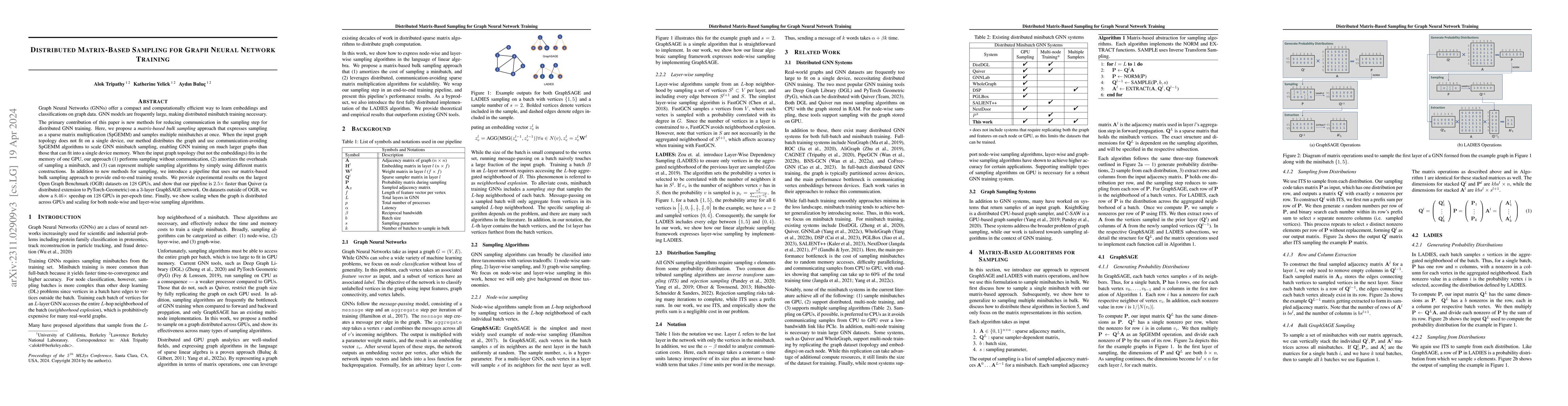 Thumbnail for Distributed Matrix-Based Sampling for Graph Neural Network Training