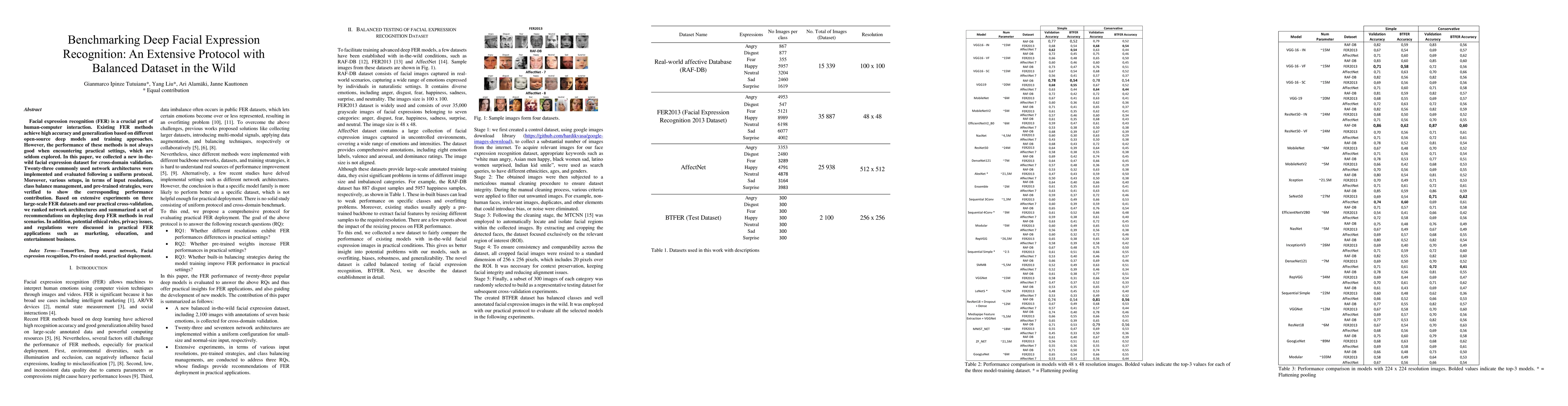 Thumbnail for Benchmarking Deep Facial Expression Recognition: An Extensive Protocol
  with Balanced Dataset in the Wild