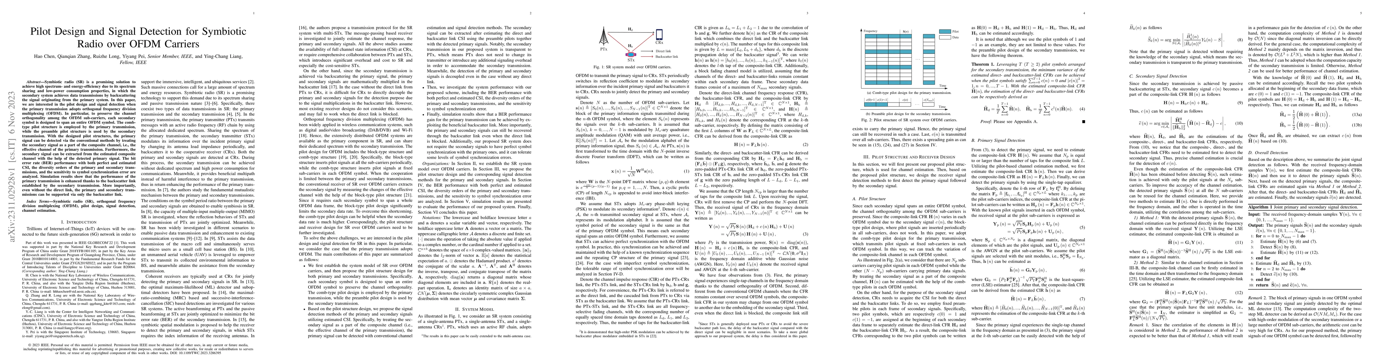 Thumbnail for Pilot Design and Signal Detection for Symbiotic Radio over OFDM Carriers